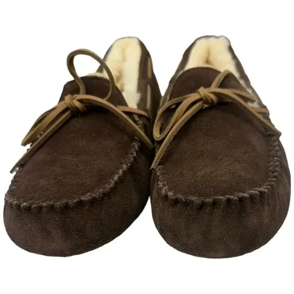Authentic Ugg Olsen Slippers Indoor Outdoor Loafers Men's 8 Womens 9.5 Espresso
